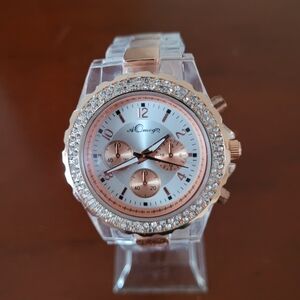Brand New Women's Rose Gold Fashion Watch with Diamond Bezel